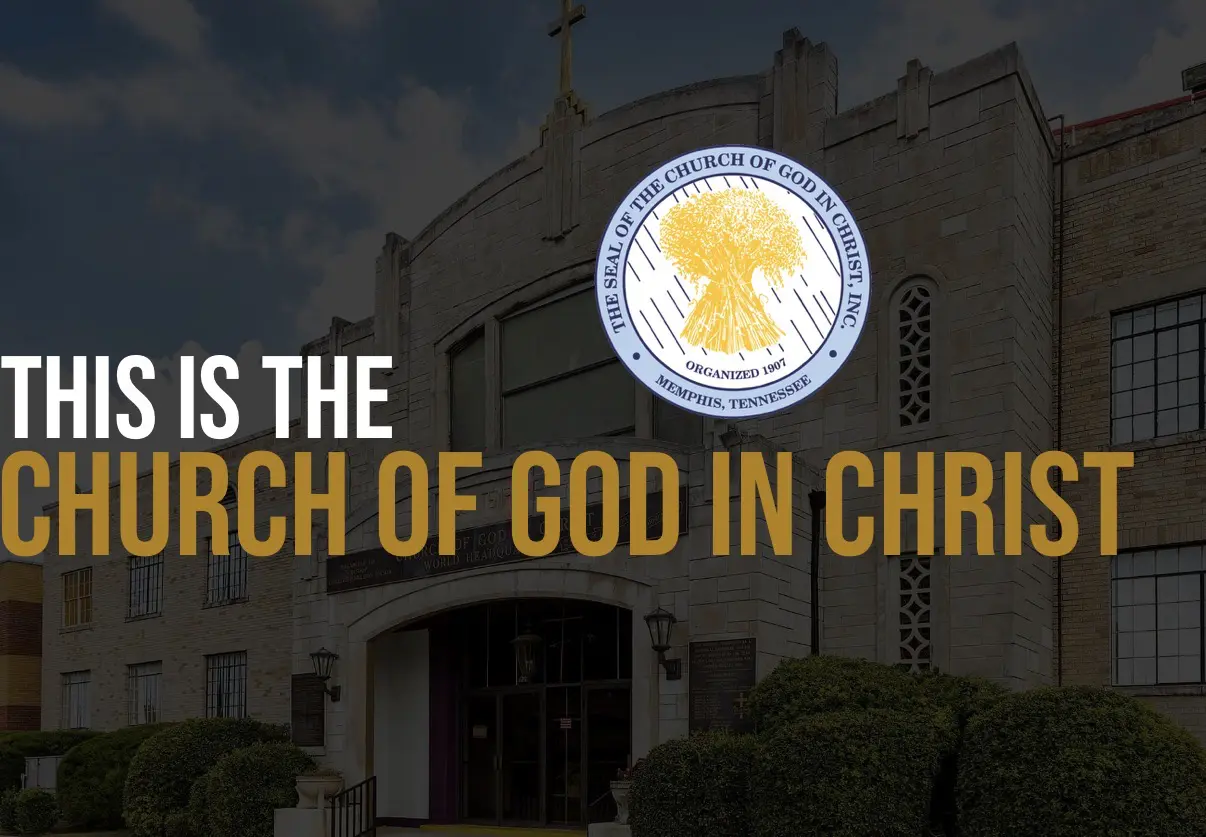 Church building with a sign about the Church of God in Christ.
