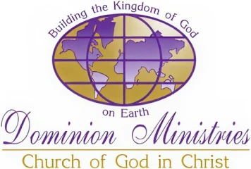 Logo of Dominion Ministries Church of God in Christ.